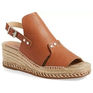 Rag & Bone Sayre Espadrille Wedge Sandals Leather Brown 6.5  37 Quiet Luxury